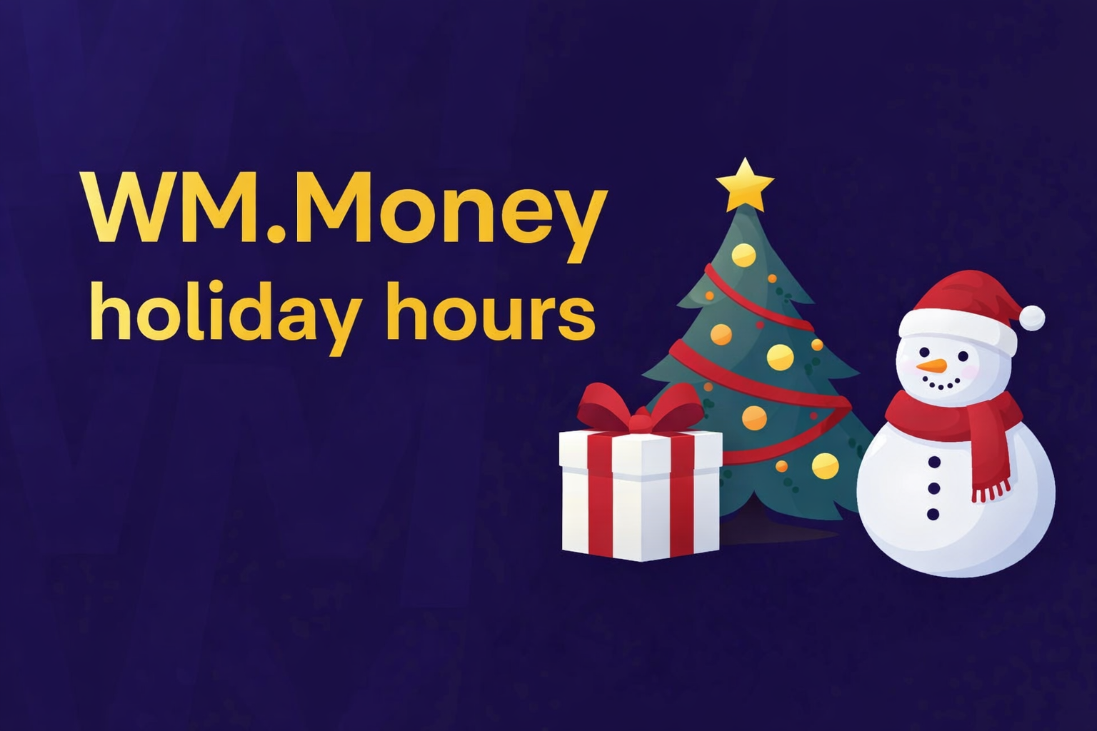 Праздничный режим работы WM.Money